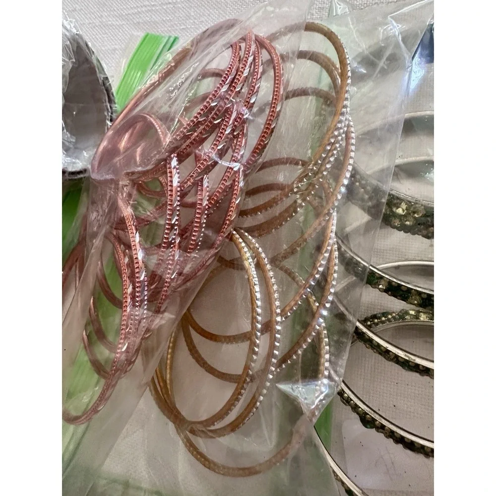 VINTAGE Bollywood Indian Bangle Bracelets LOT 43 Child Size Wedding Celebration